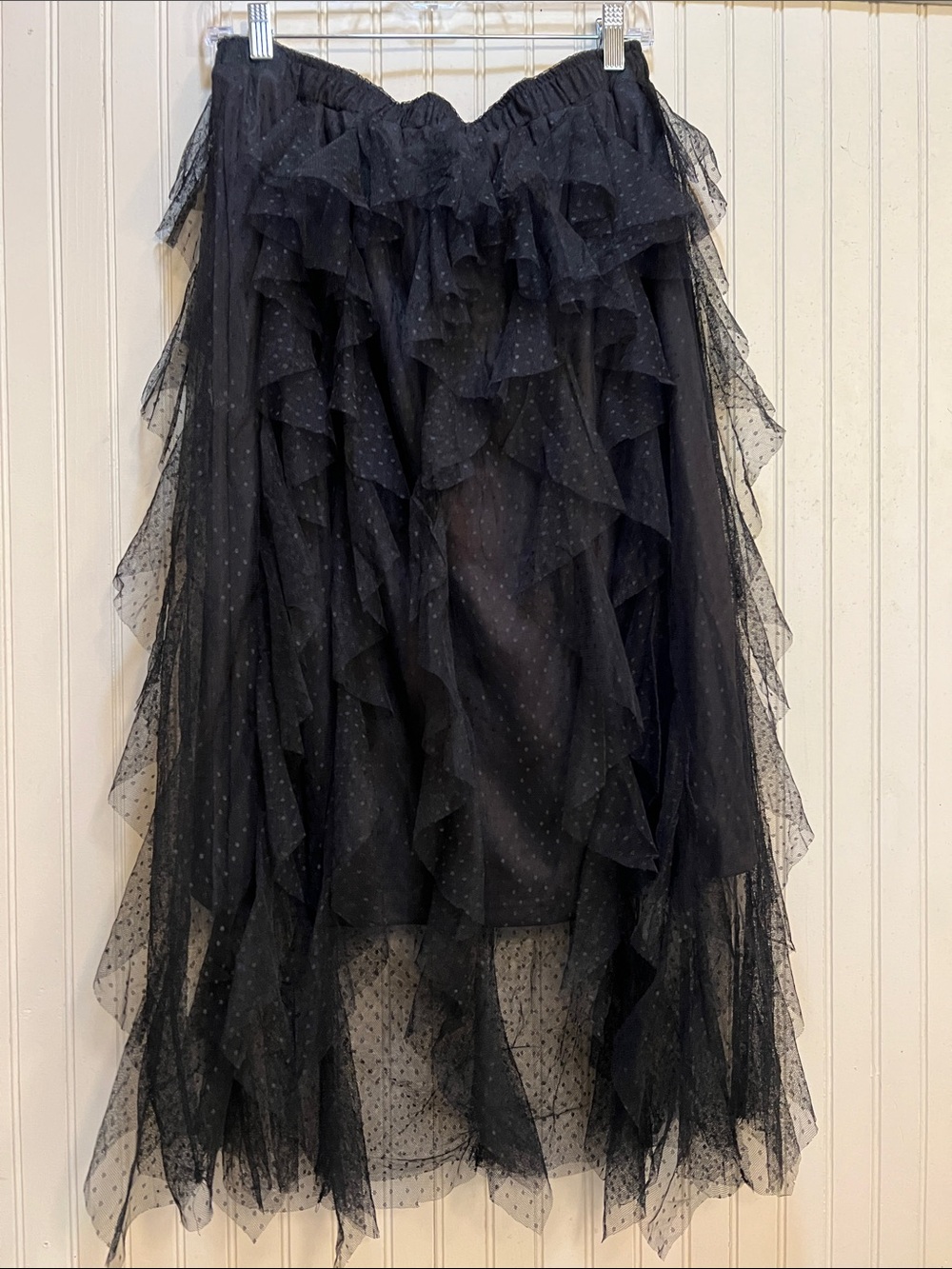 Live 4 Truth Black Ruffled High-Low Tulle Skirt